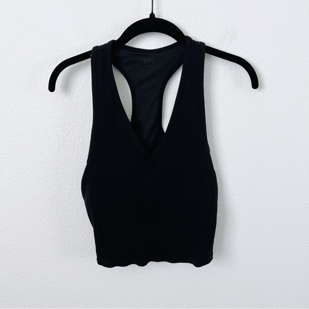 Alo Goddess Ribbed Cropped Tank